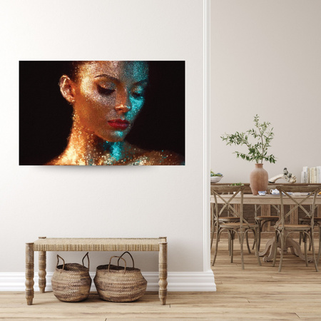 Canvas Print Pensive Woman Water Drops 100x80 cm
