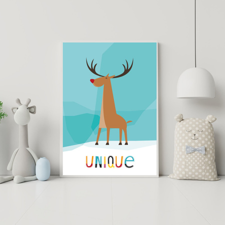 Children's Unique poster 24X30 cm + silver frame