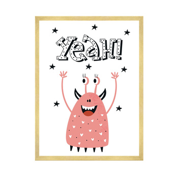 Poster Baby Yeah! 40X50 cm + gold frame
