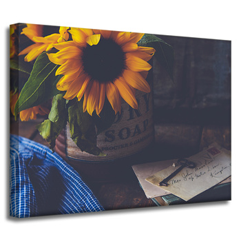 Canvas Print Botanical Sunflower Vintage 40x30 cm