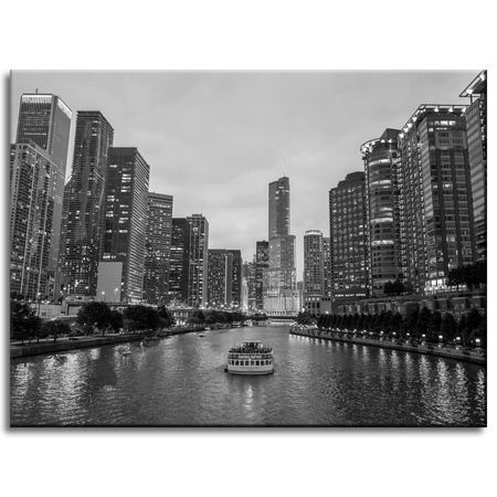 Canvas Print Chicago Architecture Black and White 40X30 cm