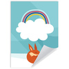 Poster Baby fox rainbow 21X29.7 cm
