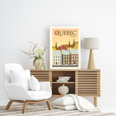 Quebec City poster 40X50 cm + gold frame