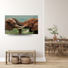 Canvas Print Elephant Couple Close Together Nature Beauty of Nature 100x80 cm