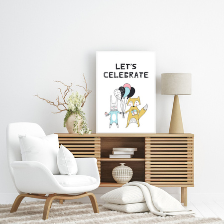 Let's celebrate Birthday Poster_2 24X30 cm + yellow frame