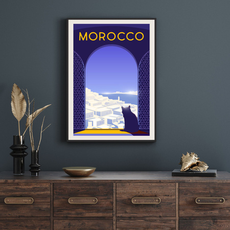 Poster of the State of Morocco 40X50 cm + gold frame