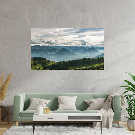 Canvas Print Mountains Clouds Nature Forests Nature 100x80 cm