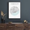 Poster Toronto city map circle 40X50 cm + gold frame