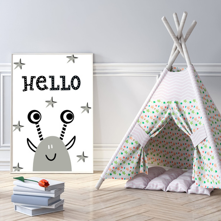 Children's Hellow poster 40X50 cm + gold frame