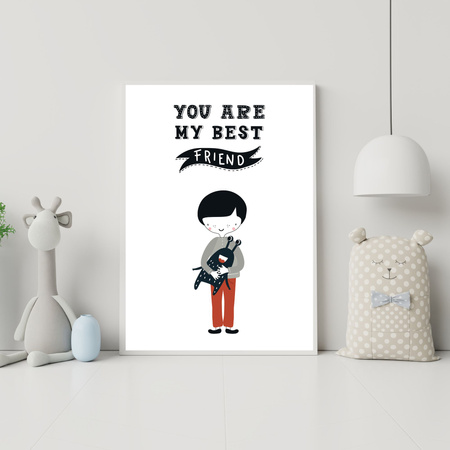 Children's poster You are may best friend 24X30 cm + gold frame