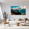 Canvas Print Mountains Snowy Peaks Clouds Nature 100x80 cm