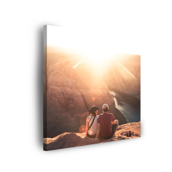 Canvas Print Grand Canyon Couple Sun River 90x90