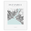 Poster Istanbul city map square 40X50 cm + gold frame