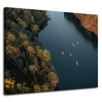 Canvas Print Kayaking Forest River Nature 100x80 cm