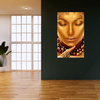 Canvas Print Woman with a Golden Face Jewelry Art 80x120 cm
