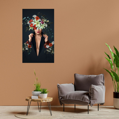 Canvas Print Flowers Woman Beauty Nature 80x120 cm