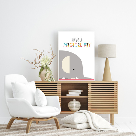 Children's poster Have a magical day 30X40 cm + gray stone frame