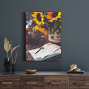 Canvas Print Botany Sunflowers Letters Key 30x40 cm
