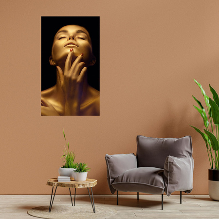 Canvas Print Woman Posing Golden Body 80x120 cm