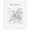 Poster Beijing city map square 40X50 cm + gold frame