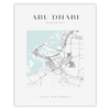 Poster Abu Dhabi city map square 40X50 cm + gold frame