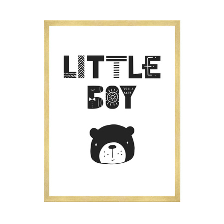 Children's poster Little boy 40X50 cm + gold frame