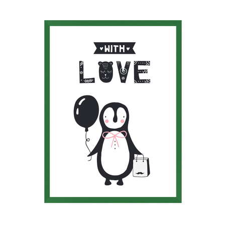 Birthday Poster With love_2 24X30 cm + green frame
