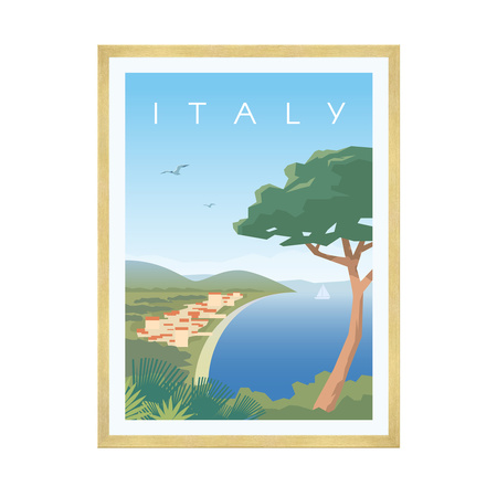 Poster Country of Italy 40X50 cm + gold frame
