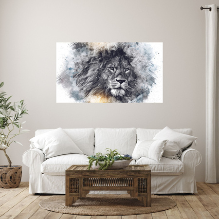 Canvas Print Black Face of Sad Lion 40x30 cm