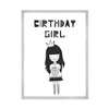 Birthday Poster Birthday girl 40X50 cm + silver frame