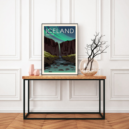 Poster Country of Iceland 40X50 cm + gold frame