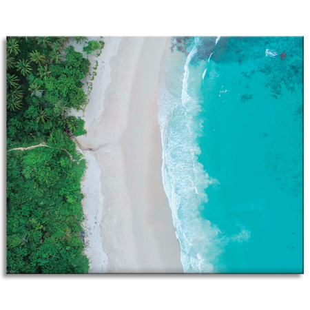 Canvas Print Water Waves Shore Trees Nature 100x80 cm