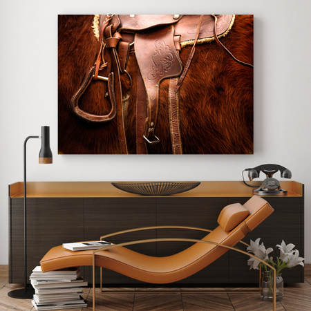Canvas Print Animals Saddle Horse 40x30 cm