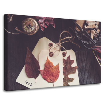 Canvas Print Oak Maple Leaves Retro Vintage 90x60