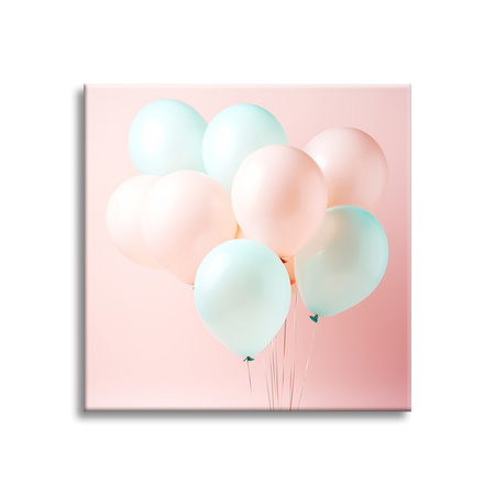 Canvas Print Balloons Pink Blue 90x90