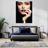 Canvas Print White Woman's Face Pensive Art 80x120 cm