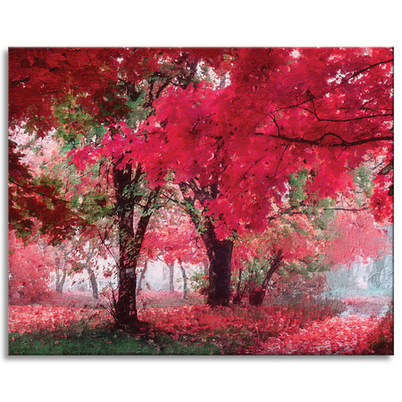 Canvas Print Pink Tree Leaves Art 100x80 cm