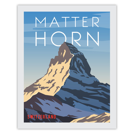 Poster Countries of Switzerland 40X50 cm + gold frame