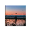 Canvas Print Windmill Sky Nature Sunset Lake Grass 90x90