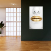 Canvas Print White Face Golden Lips Art 80x120 cm