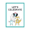 Birthday Poster Let's celebrate_2 40X50 cm + frame turquoise sea