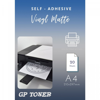Self-adhesive matte white vinyl paper 20 pcs A4 PAP-CSF012