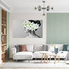 Canvas Print Black and White Woman Flowers 120x80 cm