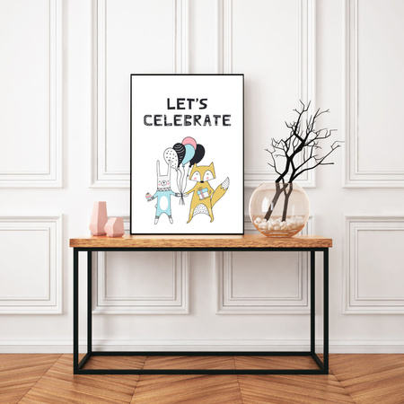Let's celebrate Birthday Poster_2 21X29.7 cm + silver frame