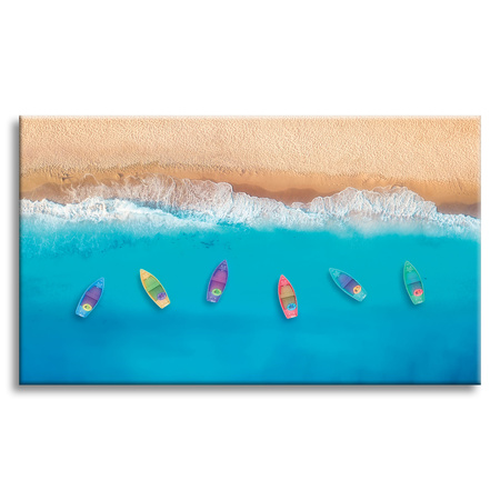 Canvas Print Boats on the Shore Sand Water 100x80 cm
