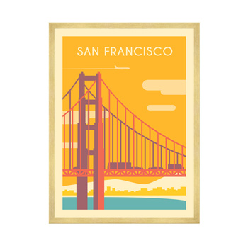Poster of Mr. and Mrs. San Francisco 40X50 cm + gold frame