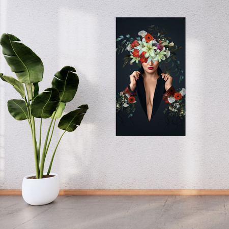 Canvas Print Flowers Woman Beauty Nature 80x120 cm