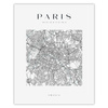 Poster Map of the city of Paris square 40X50 cm + gold frame