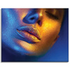 Canvas Print Woman Face Golden Lips Art 100x80 cm
