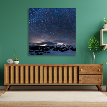 Canvas Print Space Nature Mountains in Snow 90x90